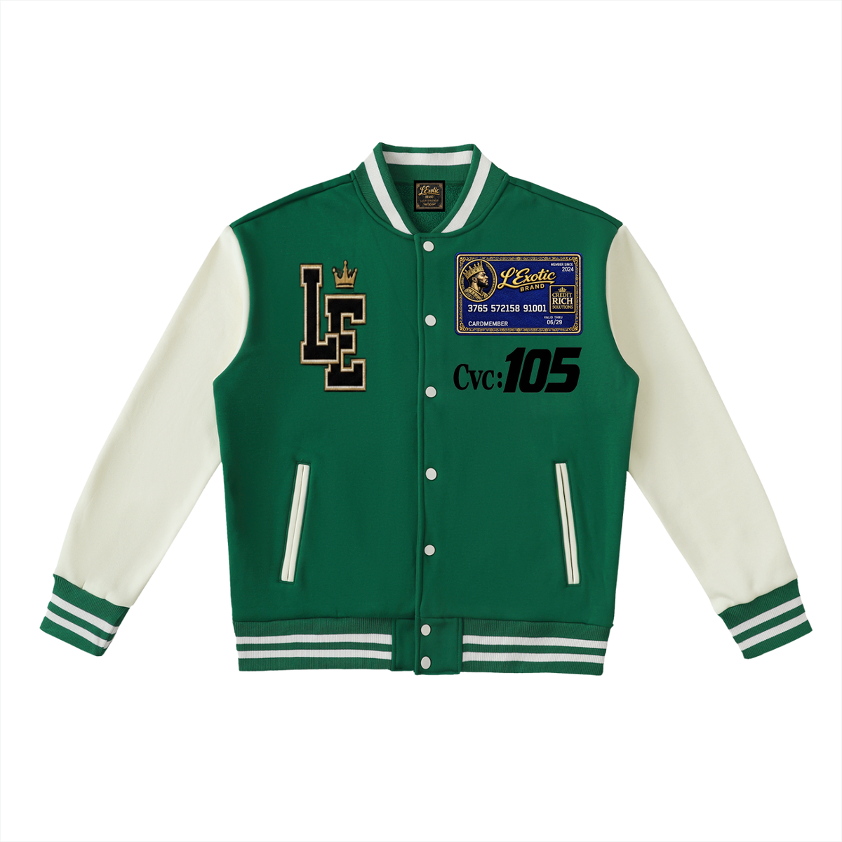 L’Exotic Signature Two-Tone Varsity Jacket