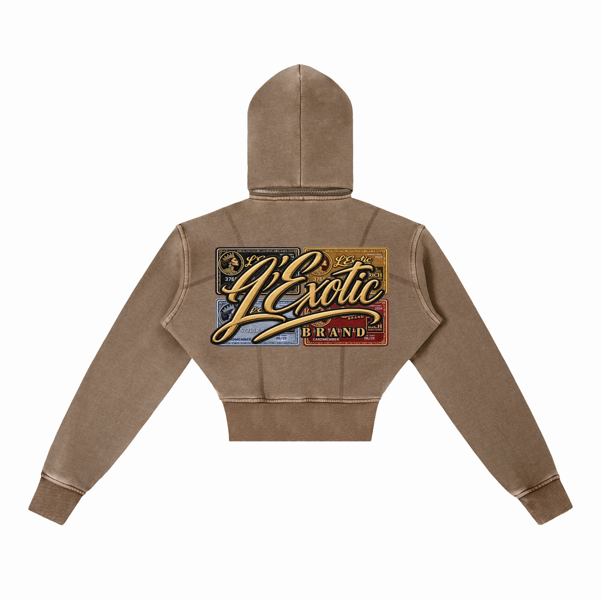 L’Exotic Vintage Crop Fleece Hoodie