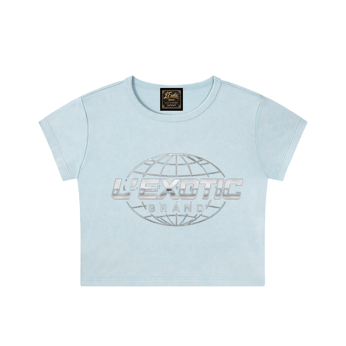 L’Exotic Signature Snow Wash Crop Top