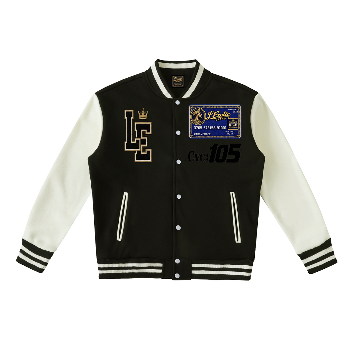 L’Exotic Signature Two-Tone Varsity Jacket