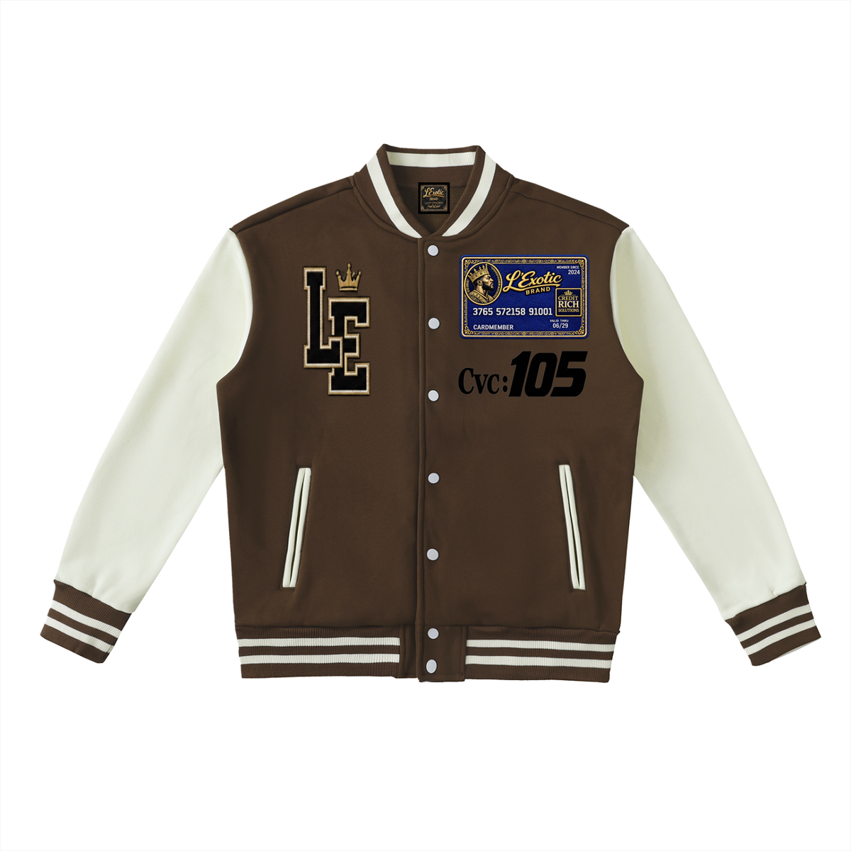 L’Exotic Signature Two-Tone Varsity Jacket