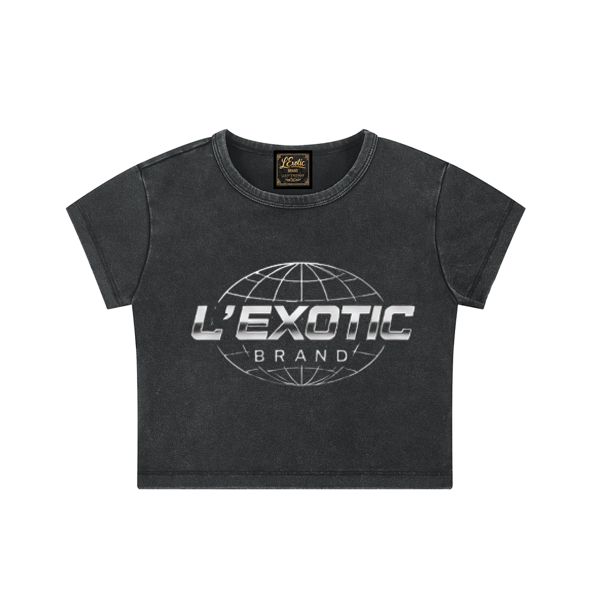 L’Exotic Signature Snow Wash Crop Top